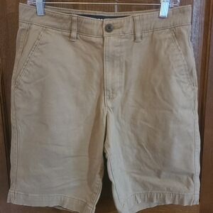 Men's Tan Flat Front Shorts